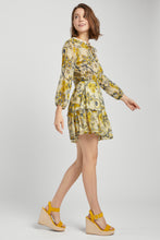 Load image into Gallery viewer, Floral Tiered Mini Dress w Lace Neck Accent
