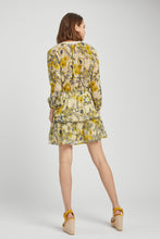 Load image into Gallery viewer, Floral Tiered Mini Dress w Lace Neck Accent
