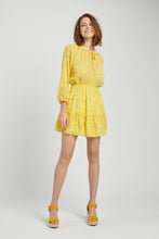 Load image into Gallery viewer, Floral Tiered Mini Dress w Lace Neck Accent
