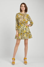 Load image into Gallery viewer, Floral Tiered Mini Dress w Lace Neck Accent
