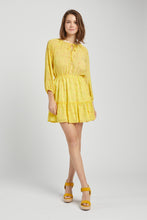 Load image into Gallery viewer, Floral Tiered Mini Dress w Lace Neck Accent
