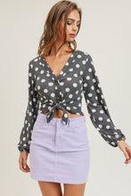 Load image into Gallery viewer, DOTTY FRONT TIE TOP
