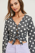 Load image into Gallery viewer, DOTTY FRONT TIE TOP
