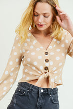 Load image into Gallery viewer, DOTTY FRONT TIE TOP
